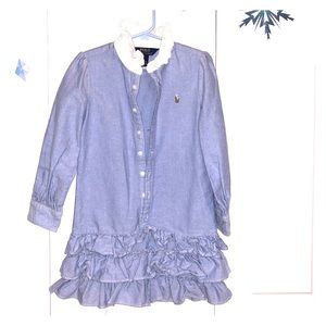 Polo Ralph Lauren girl shirt dress - denim ruffle